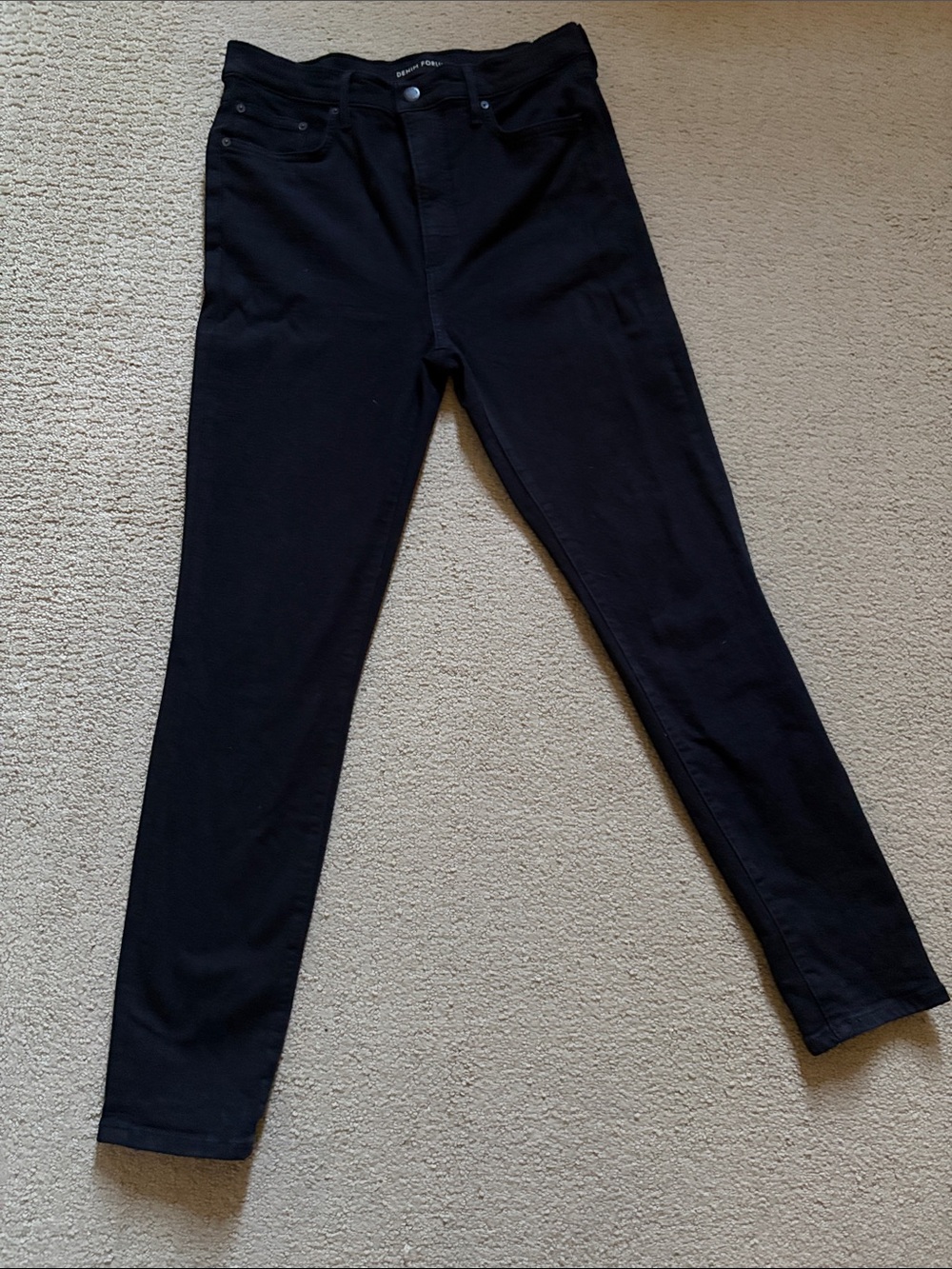 Denim Forum Black High Waisted Women's Skinny Jeans 30W30L